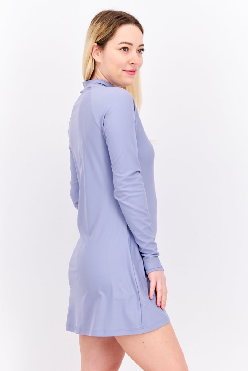 Adidas Women Brand Logo Padded Rashguard, Lavender - Image 2